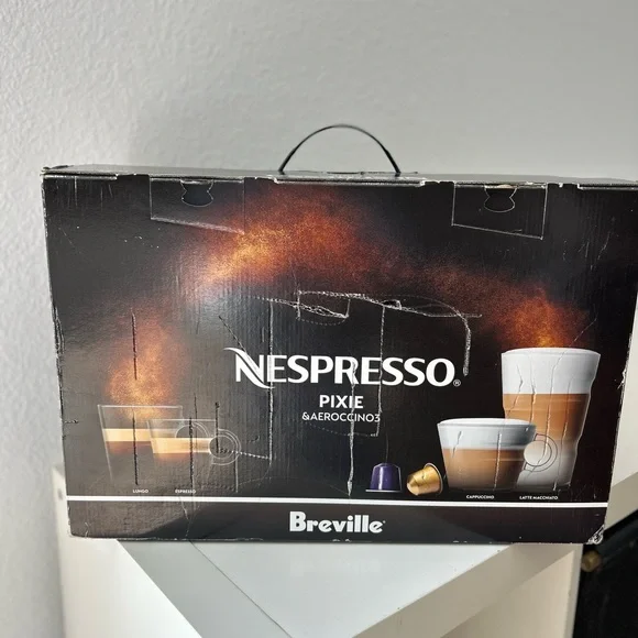 New Nespresso Breville Pixie in Black w/milk frother and 14 coffee pods - Picture 3 of 14